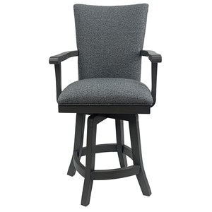 Tobias Designs 26&quot S-Base Swivel Wood Counter Stool in Aqua Marine Blue