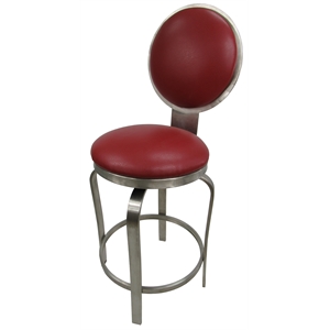 Tobias Designs 26&quot Contemporary Stainless Steel Swivel Counter Stool in Fire Red