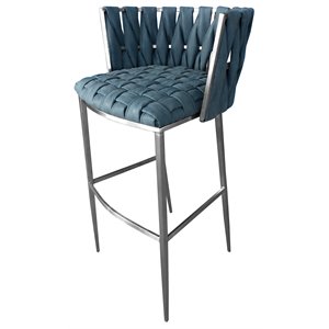 Tobias Designs Barcelona 26&quot Stainless Steel Counter Stool in Topaz Blue