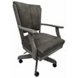 Swivel Wood Dining Caster Chair Classic on Wheels - Iron Gray Fabric - Gray