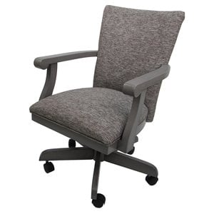 Swivel Wood Dining Caster Chair Mango Plus with Wheels in Mojave Gray