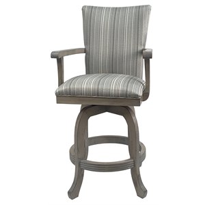 Tobias Designs 26&quot Swivel Wood Counter Stool with Arm/Melina Base in Natural Fun