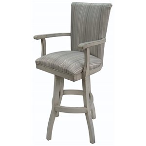 Tobias Designs 26&quot Swivel Wood Counter Stool with Arms in Natural Fun