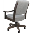Swivel Wood Dining Caster Chair Casa - Sand Fabric - Brown Frame