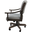 Swivel Wood Dining Caster Chair Casa - Sand Fabric - Brown Frame