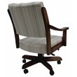 Swivel Wood Dining Caster Chair Casa - Natural Fun Cream Fabric - Dark Brown