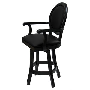 Tobias Designs 26&quot Swivel Solid Wood Counter Stool in Black Leatherette