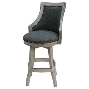 Tobias Designs Bali 26&quot Swivel Wood Counter Stool in Kokomo Indigo Blue