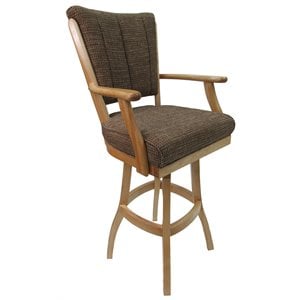 Tobias Designs Classic 35&quot Swivel Wood Extra Tall Bar Stool in Checkered/Natural