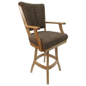 Tobias Designs Classic 30&quot Swivel Wood Bar Stool in Checkered/ Natural Oak