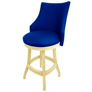 Tobias Designs 26&quot Swivel Wood Counter Stool in Duke Blue/Beige