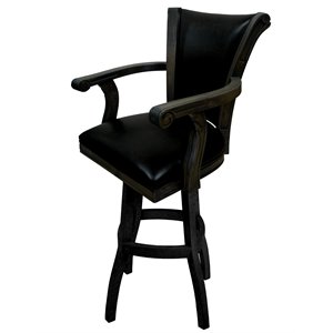 Tobias Designs Caribbean 30&quot Swivel Solid Wood Bar Stool in Black