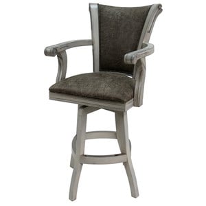 Tobias Designs Caribbean 34&quot Swivel Wood Extra Tall Bar Stool in P-Poloma Gray