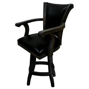 Tobias Designs Caribbean 26&quot Swivel Solid Wood Counter Stool in Black