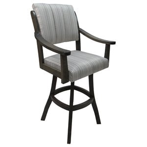 Tobias Designs Casa 34&quot Swivel Wood Extra Tall Bar Stool in Natural Fun/Gray