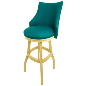 Tobias Designs 34&quot Wood Extra Tall Bar Stool in Teal Blue/ Beige