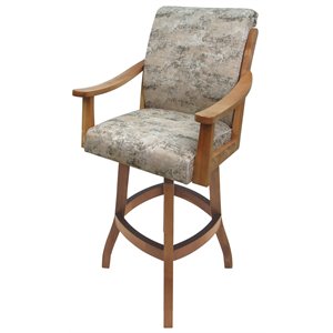 Tobias Designs Casa 30&quot Swivel Solid Wood Bar Stool in Poet Desert Brown