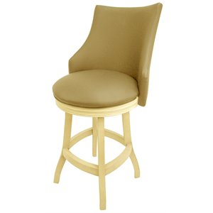 Tobias Designs 26&quot Swivel Wood Counter Stool in Tan/ Beige