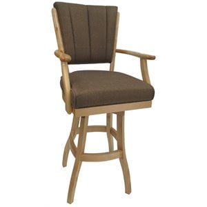 Tobias Designs Classic 35&quot Swivel Wood Extra Tall Bar Stool in Brown/Natural Oak