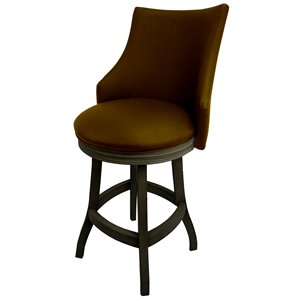 Tobias Designs 26&quot Swivel Wood Counter Stool in Brown/ Dark Shadow