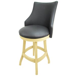 Tobias Designs 26&quot Swivel Wood Counter Stool in Gray/ Beige