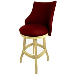 Tobias Designs 30&quot Swivel Solid Wood Bar Stool in Red/ Beige