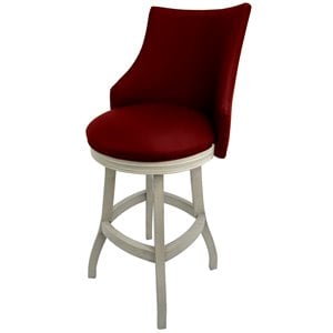 Tobias Designs 30&quot Swivel Solid Wood Bar Stool in Red/ Antique White