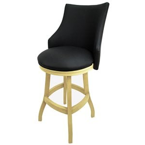 Tobias Designs 30&quot Swivel Wood Bar Stool in Black/ Beige