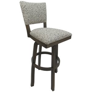 Swivel Wood Extra Tall Bar Stool 34&quot Seat - Milan - Camel Fabric - Gray