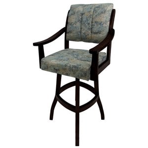 Tobias Designs Casa 34&quot Swivel Wood Extra Tall Bar Stool in Blue/ Black