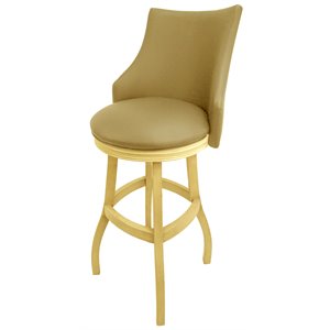 Tobias Designs 34&quot Swivel Wood Extra Tall Bar Stool in Tan/ Beige