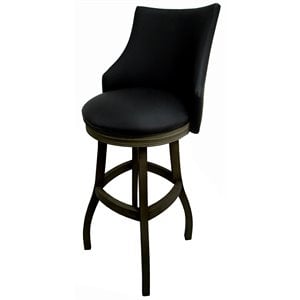 Tobias Designs 34&quot Swivel Wood Extra Tall Bar Stool in Black/Shadow