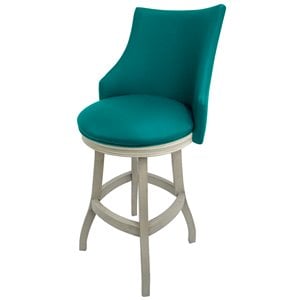 Tobias Designs 30&quot Swivel Wood Bar Stool in Teal Blue/ Antique White