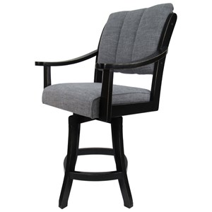 Tobias Designs Casa 26&quot Swivel Wood Counter Stool in Blended Gray/Natural