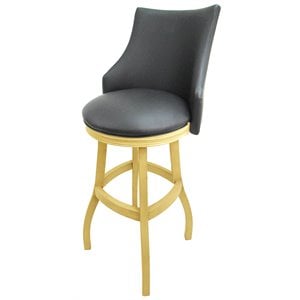 Tobias Designs 34&quot Swivel Wood Extra Tall Bar Stool in Gray/ Beige