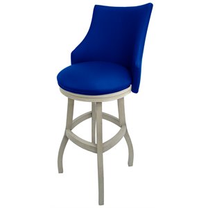 Tobias Designs 34&quot Wood Extra Tall Bar Stool in Duke Blue/White