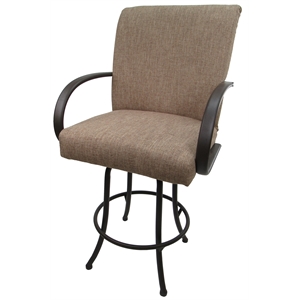 Swivel Counter 26&quot Bar Stool - M-60 Basin Beige Fabric on Brown Metal Frame