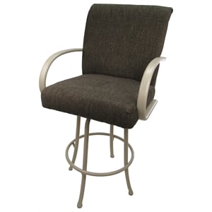 Swivel Counter 26&quot Bar Stool - M-60 Sanora Brown Fabric on Beige Metal Frame