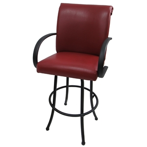 Swivel Counter 26&quot Bar Stool - M-60 Metal Black Frame