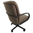 M-60 Swivel Dining Chair on Wheels Basin Beige Fabric on Brown Frame
