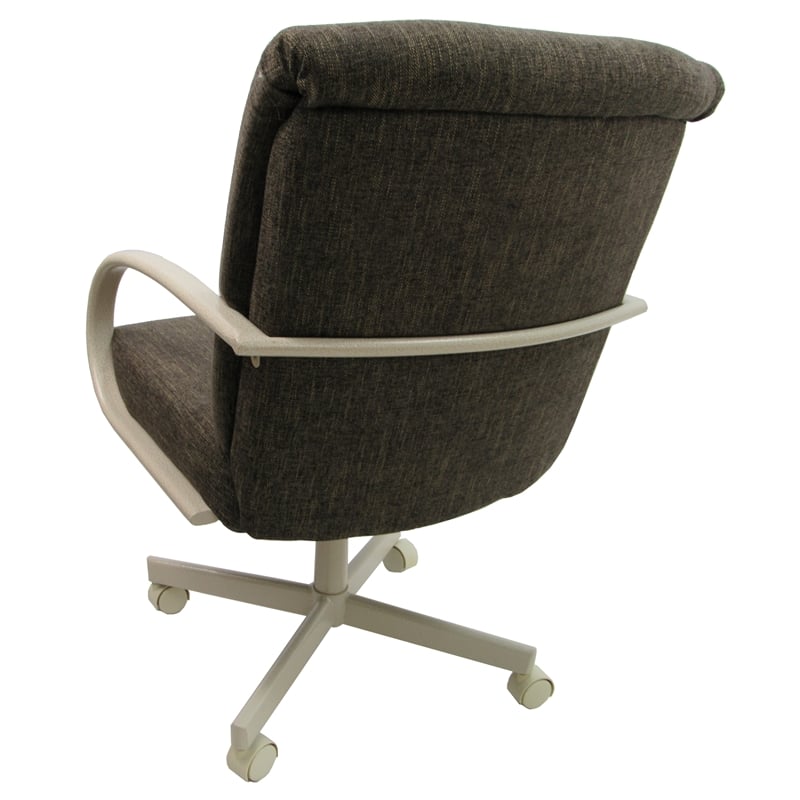 M-60 Swivel Dining Caster Chair on Wheels - Sanora Brown Fabric on Beige