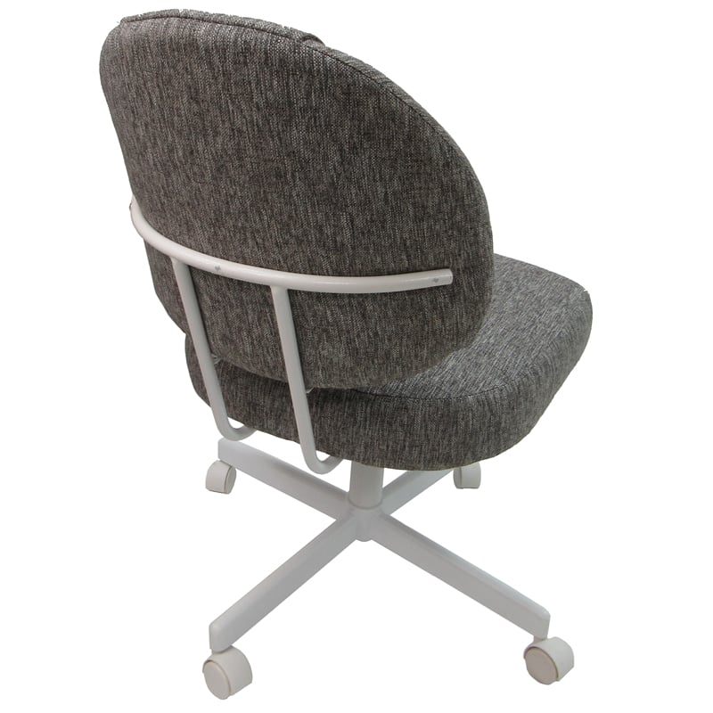 M-75 Swivel Dining Chair on Wheels - Grey on White