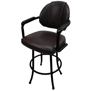 Tobias Designs 26&quot Swivel Metal Counter Bar Stool with Upholstered Seat in Black