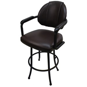 Tobias Designs 26&quot Swivel Metal Counter Bar Stool with Upholstered Seat in Brown