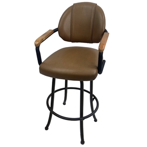 Tobias Designs 26&quot Swivel Metal Counter Bar Stool with Upholstered Back in Black