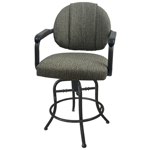 Tobias Designs 26&quot Swivel Counter Metal Bar Stool with Upholstered Seat in Gray