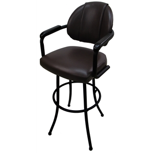 Tobias Designs 30&quot Swivel Metal Bar Stool with Upholstered Seat in Black