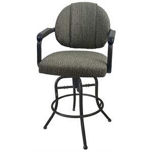 Tobias Designs 30&quot Swivel Metal Bar Stool with Upholstered Back in Gray