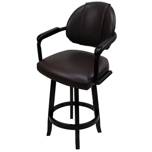 Tobias Designs 26&quot Indoor Metal Bar Stool with Upholstered Back in Gray