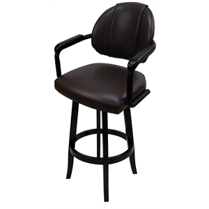 Tobias Designs 35&quot Metal Extra Tall Bar Stool with Upholstered Back in Black